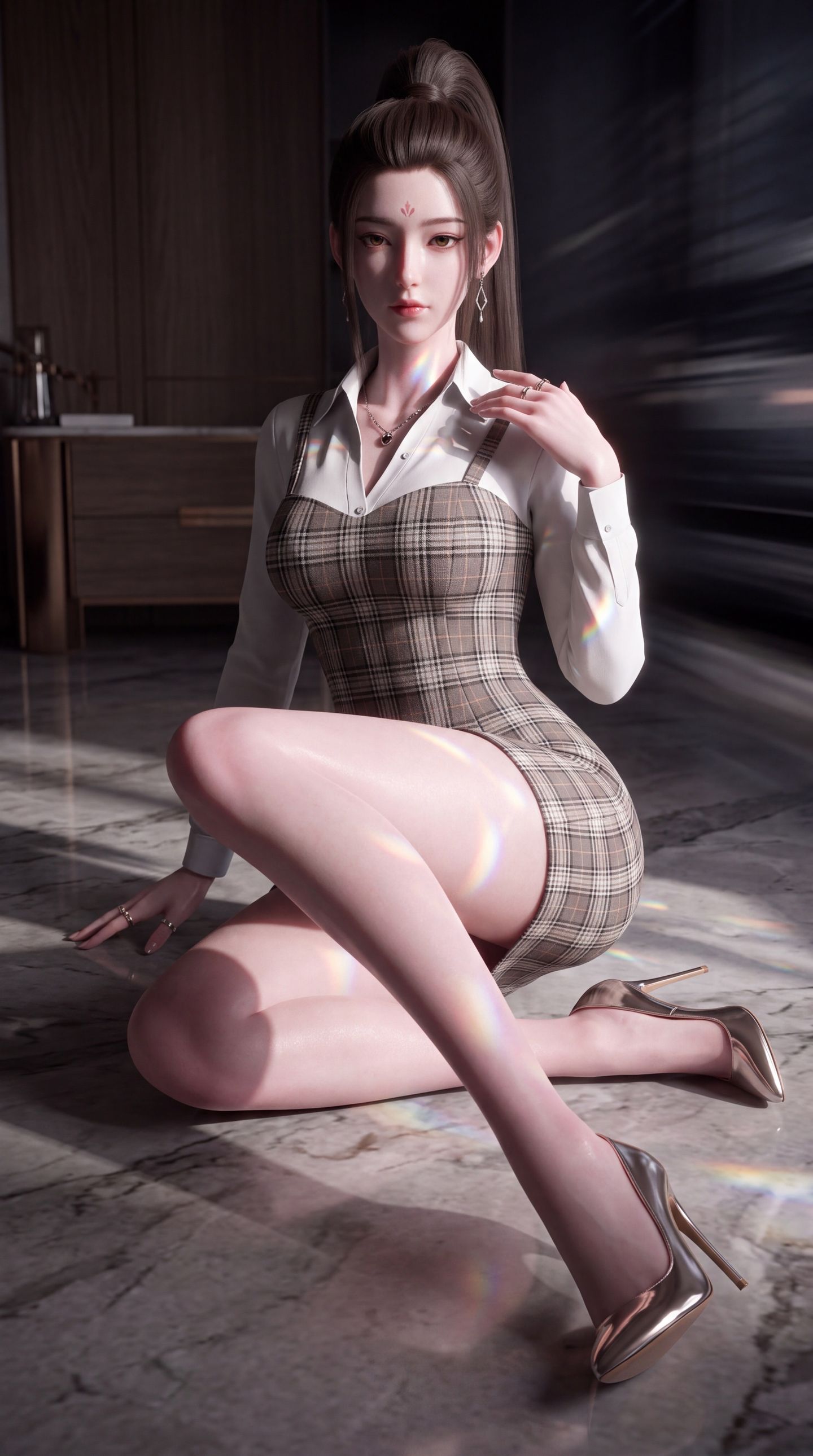 妖神记动漫颜值美女应月茹壁纸 现代版穿搭换装,第1张