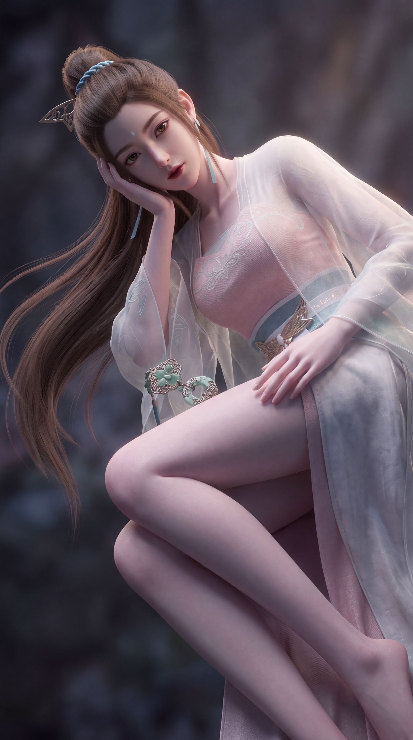 妖神记动漫颜值美女应月茹壁纸 现代版穿搭换装,第3张