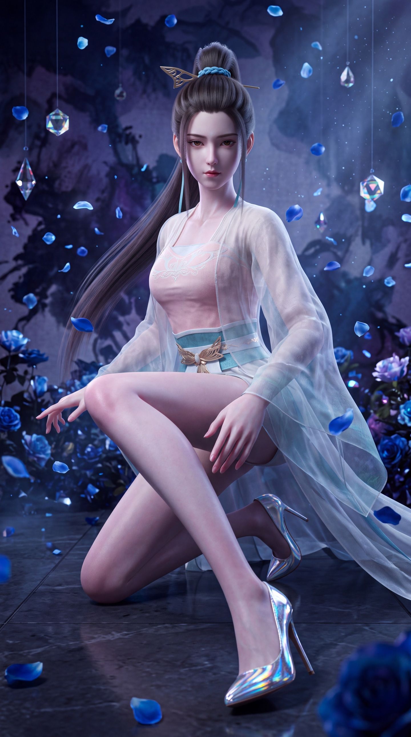 妖神记动漫颜值美女应月茹壁纸 现代版穿搭换装,第2张