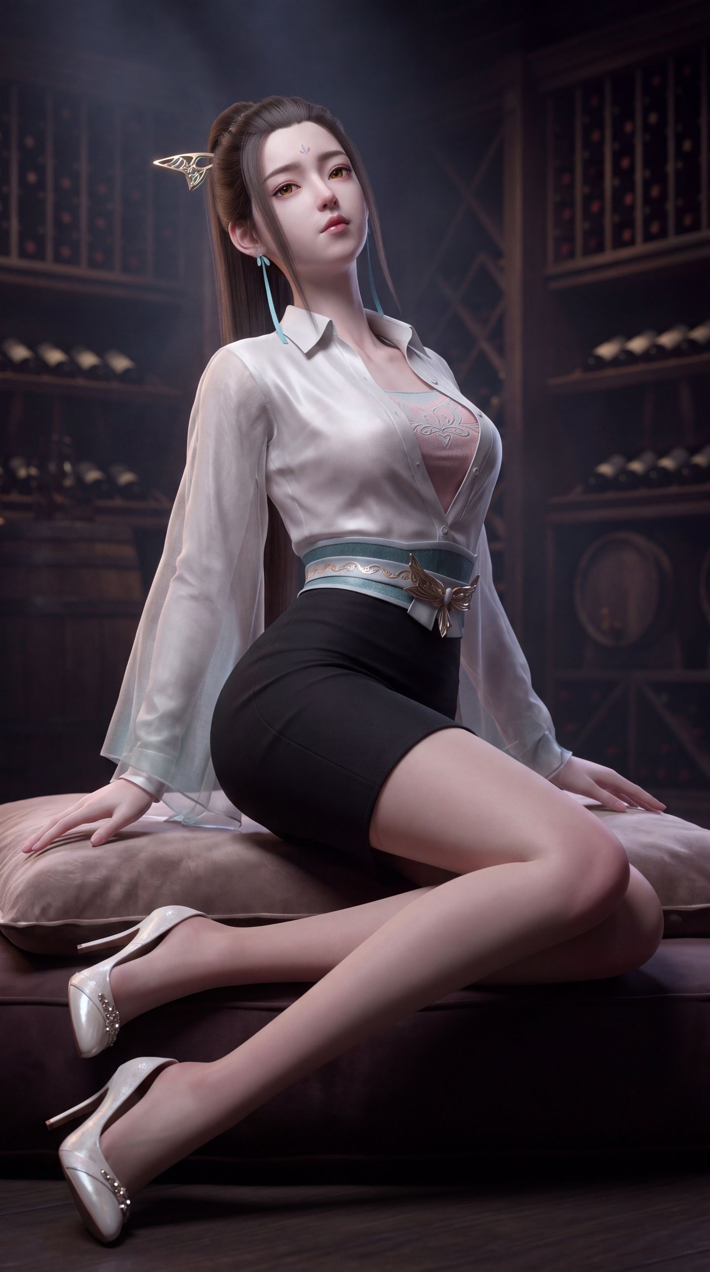 妖神记动漫颜值美女应月茹壁纸 现代版穿搭换装,第5张
