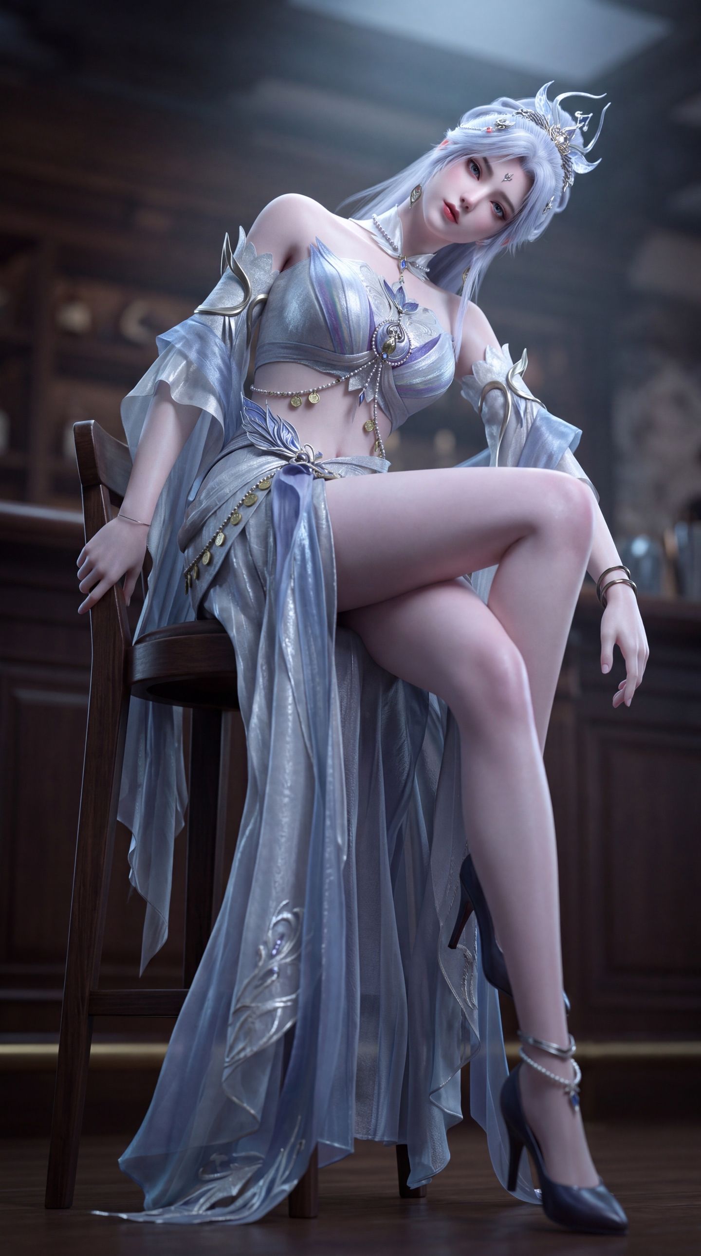 完美世界动画白孔雀仙子 动漫国漫美女高清写真,第3张