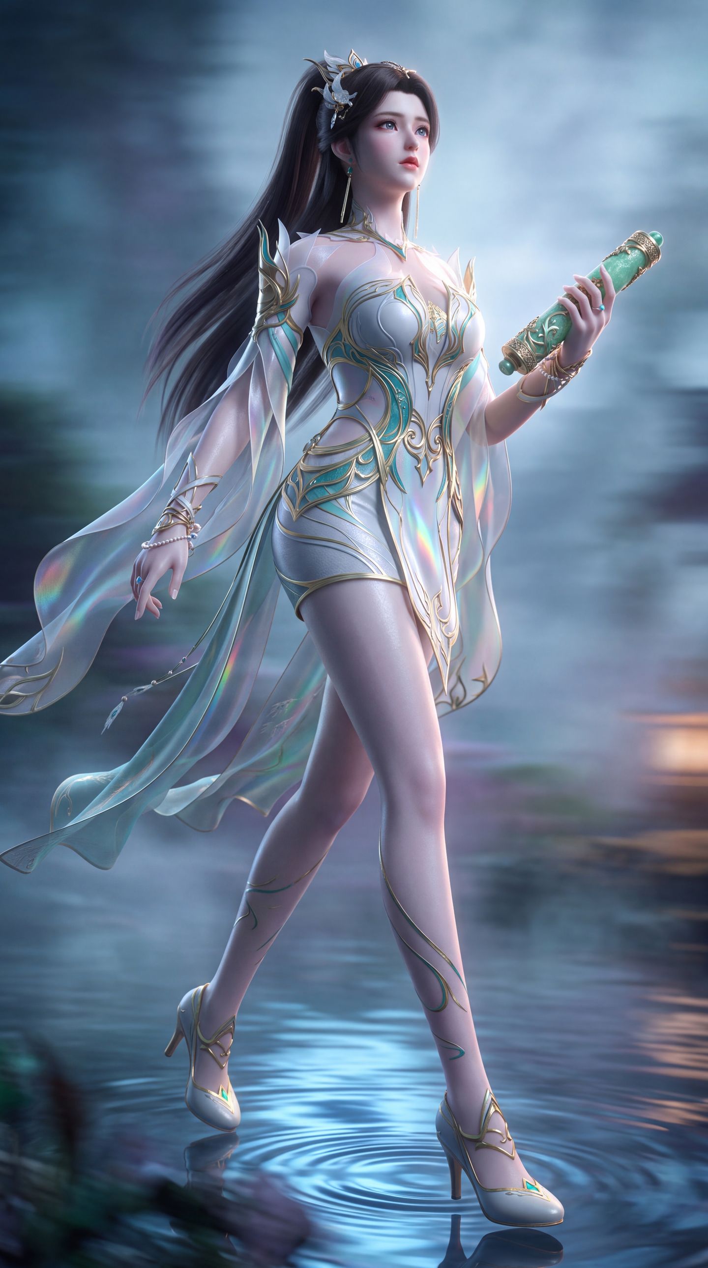 斗破苍穹萧薰儿国漫女神壁纸 现代版穿搭 黑丝美女大长腿,第2张