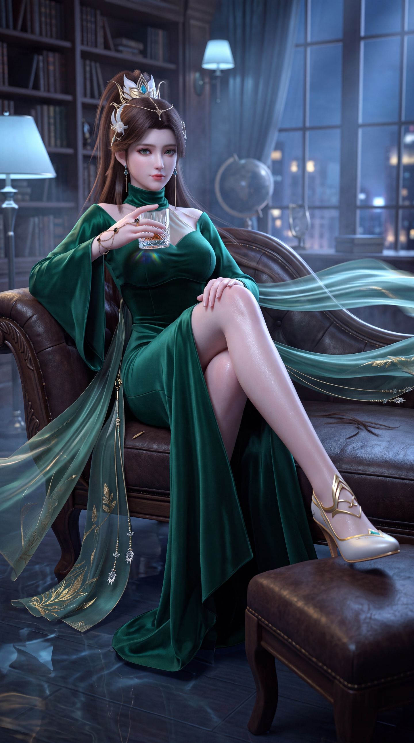 斗破苍穹萧薰儿国漫女神壁纸 现代版穿搭 黑丝美女大长腿,第4张