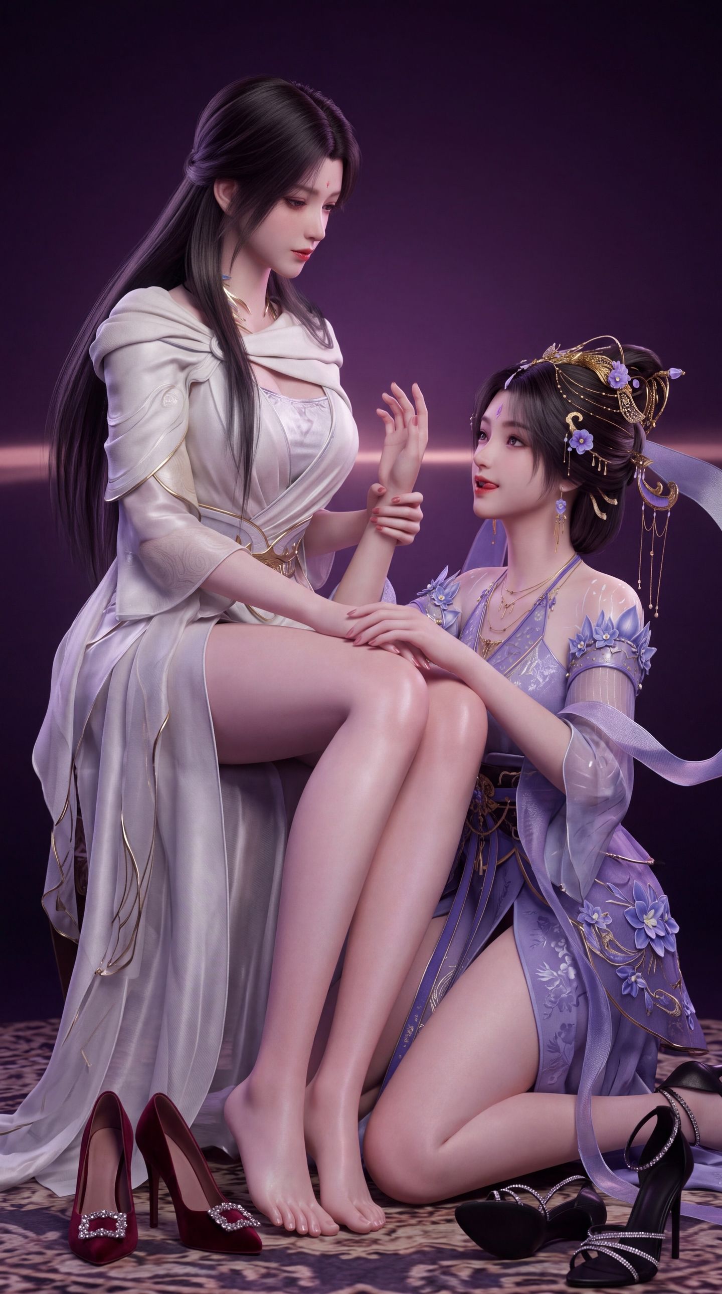 安妙依和姬紫月 遮天动画壁纸 动漫美女壁纸,第2张