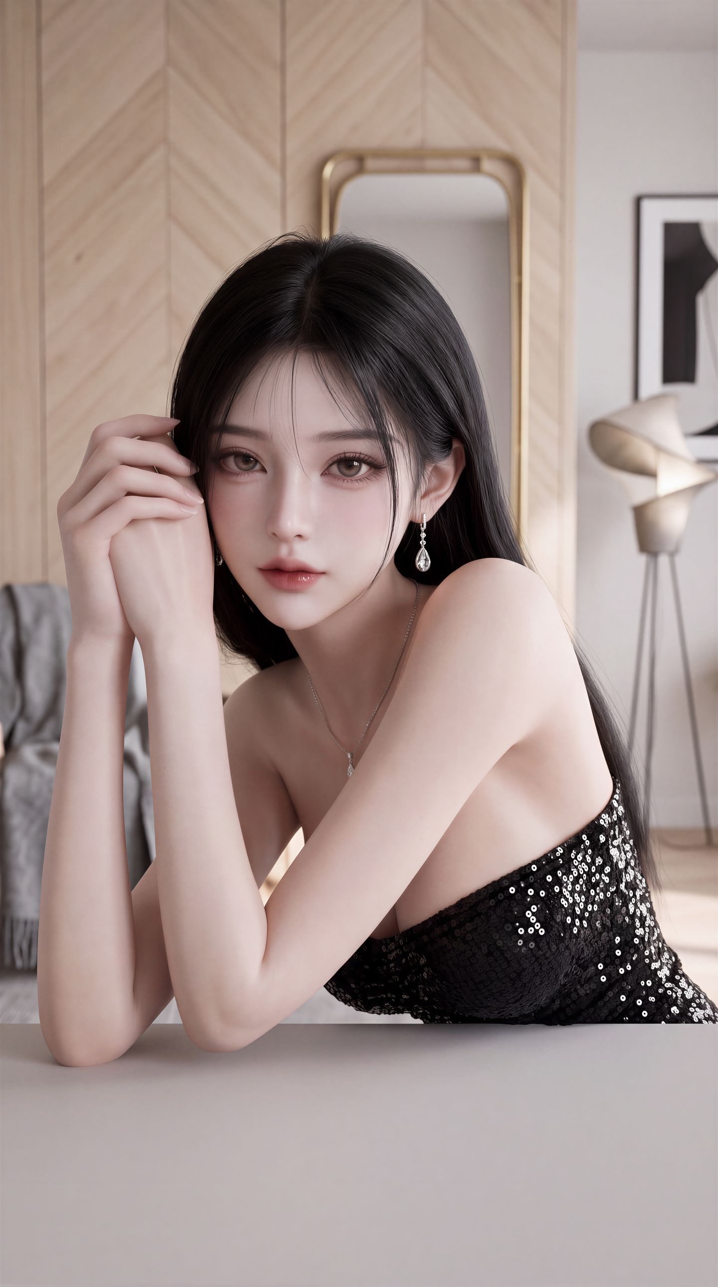 AI漫剧女主 AI短剧建模 YSL高跟 超高清高级感手机壁纸,第1张