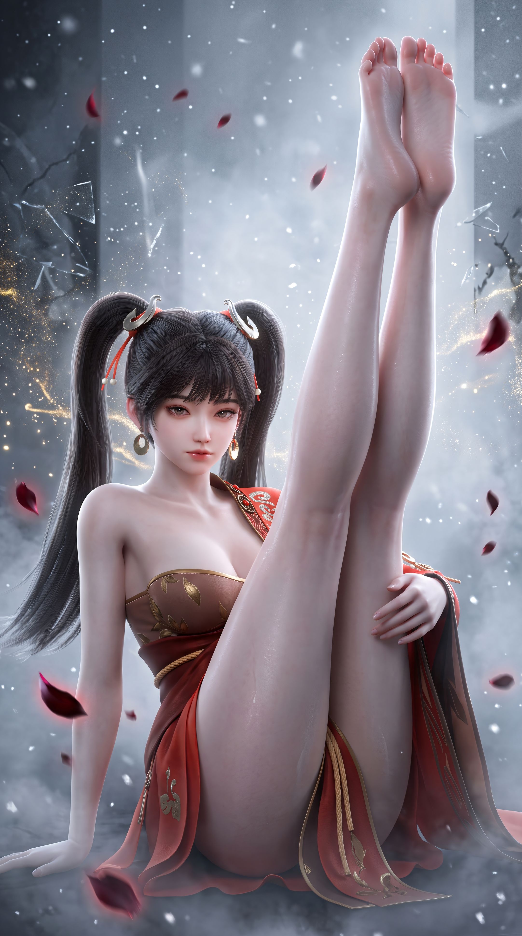 一斩苍穹动漫罗琦美图，国漫女神图片双马尾萝莉萌妹大长腿,第1张