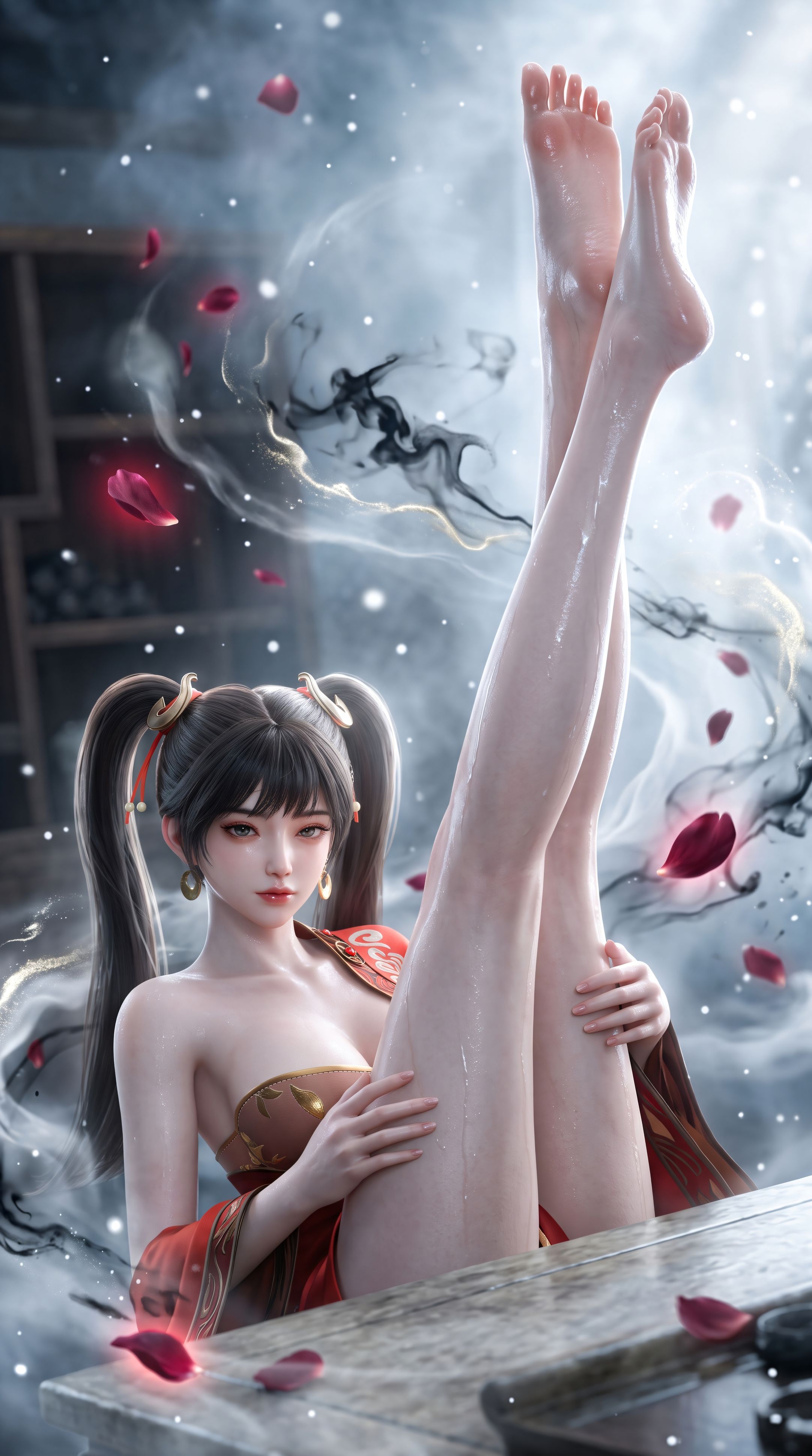 一斩苍穹动漫罗琦美图，国漫女神图片双马尾萝莉萌妹大长腿,第2张