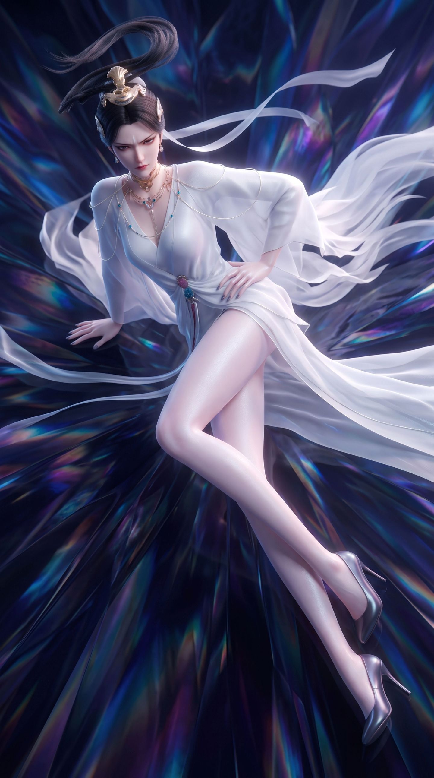 国漫搜神记女角色姑射仙子壁纸，古风美女居家高级感高清图片,第3张