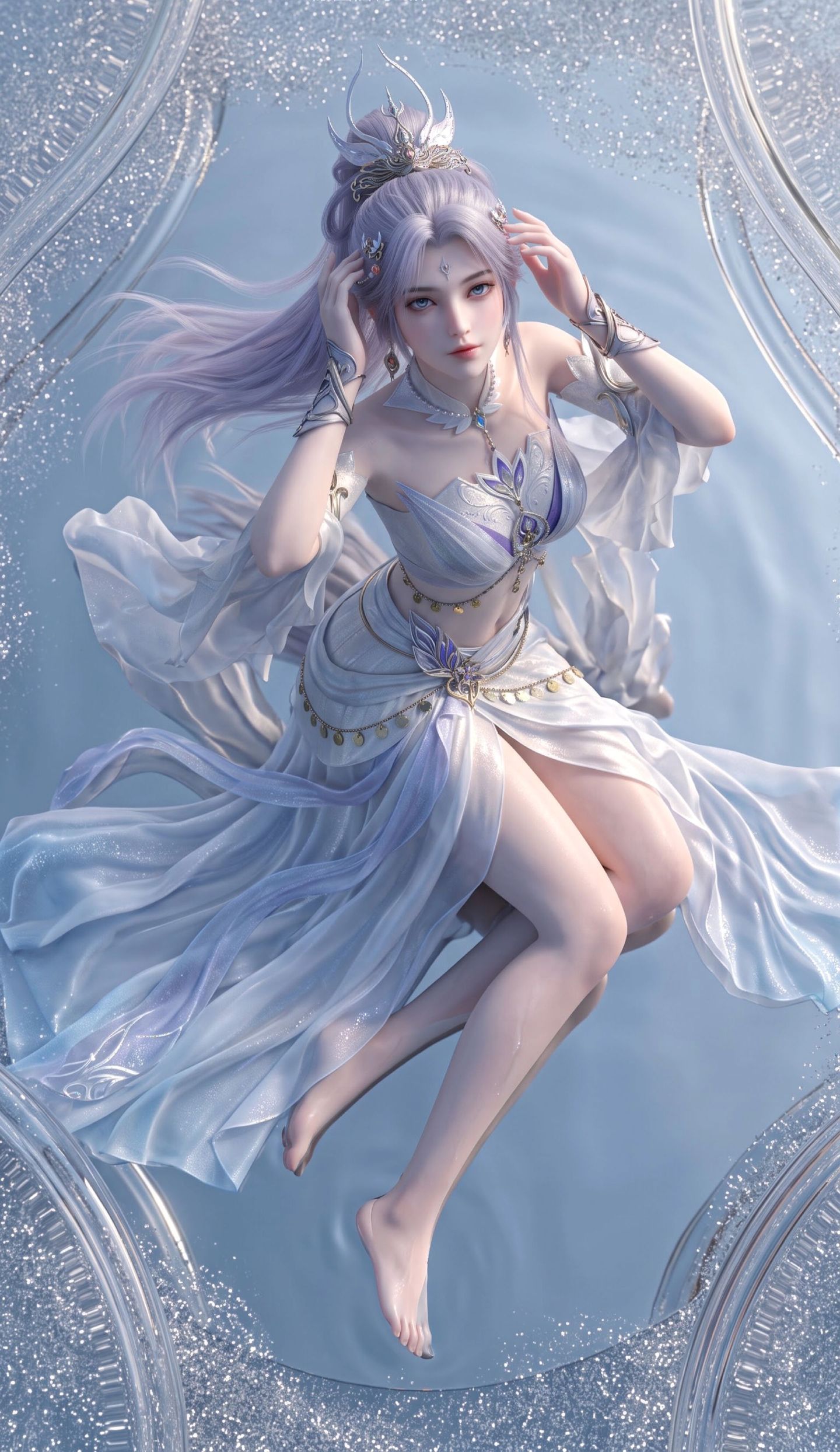完美世界动画白孔雀仙子AI美图壁纸，内容由AI创作,第3张
