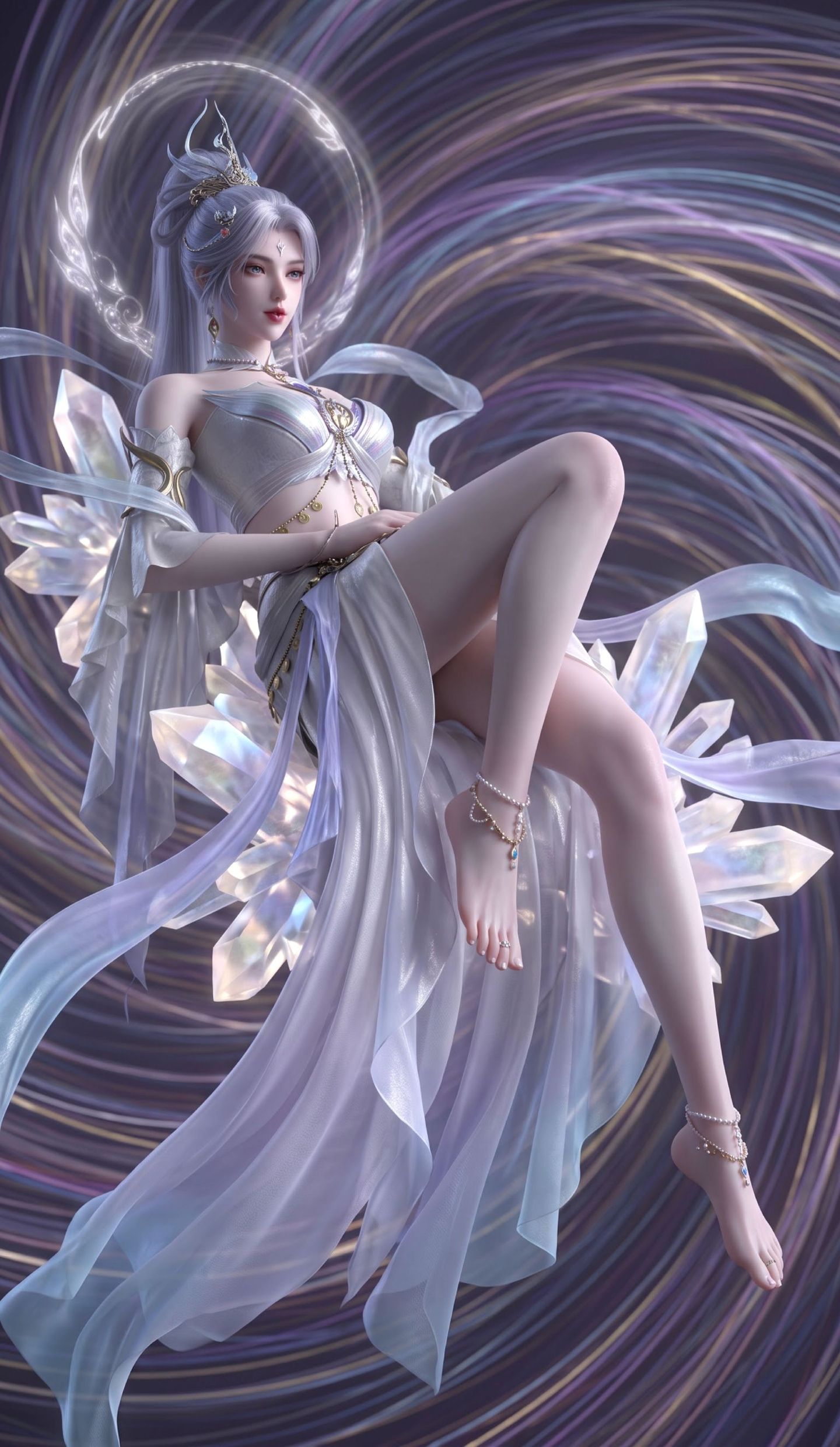 完美世界动画白孔雀仙子AI美图壁纸，内容由AI创作,第7张