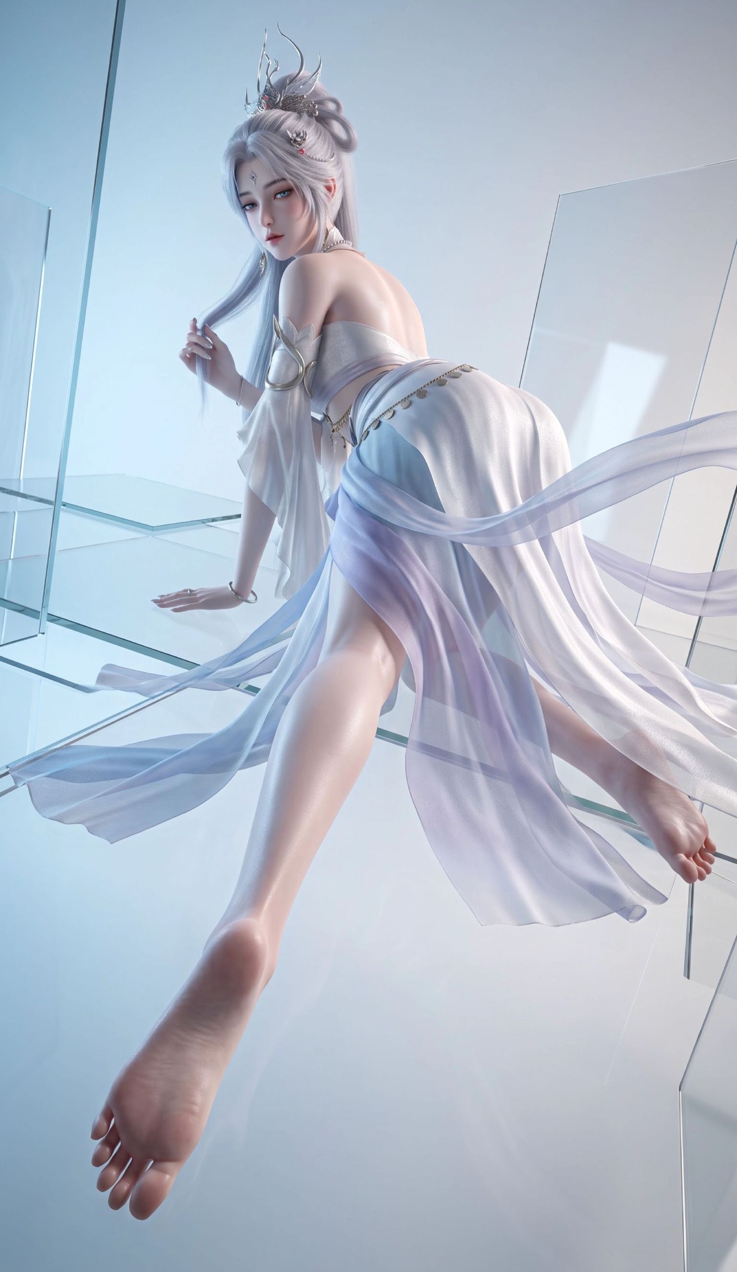 完美世界动画白孔雀仙子AI美图壁纸，内容由AI创作,第5张
