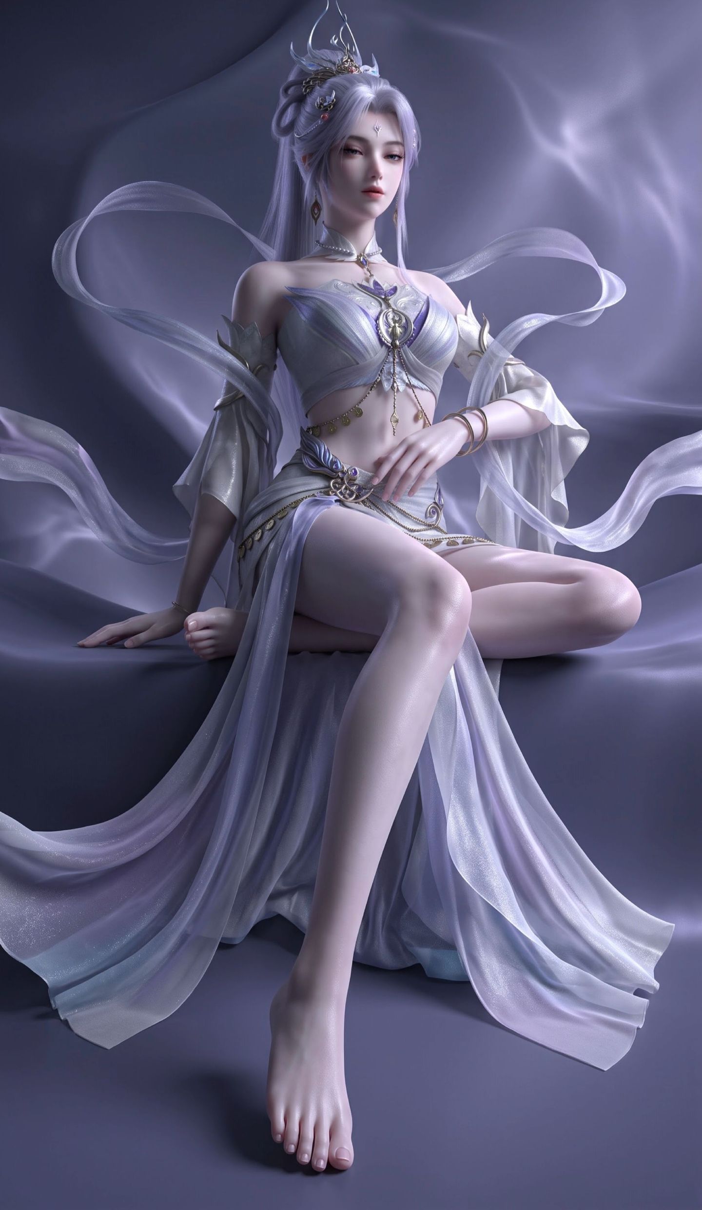 完美世界动画白孔雀仙子AI美图壁纸，内容由AI创作,第8张