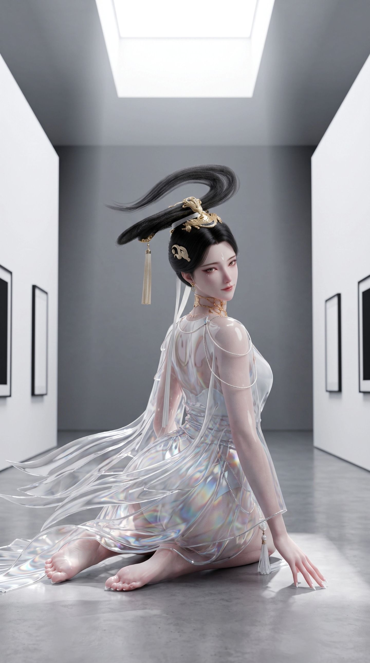 国漫女角色《搜神记》姑射仙子壁纸，美女居家高级感高清图片,第4张