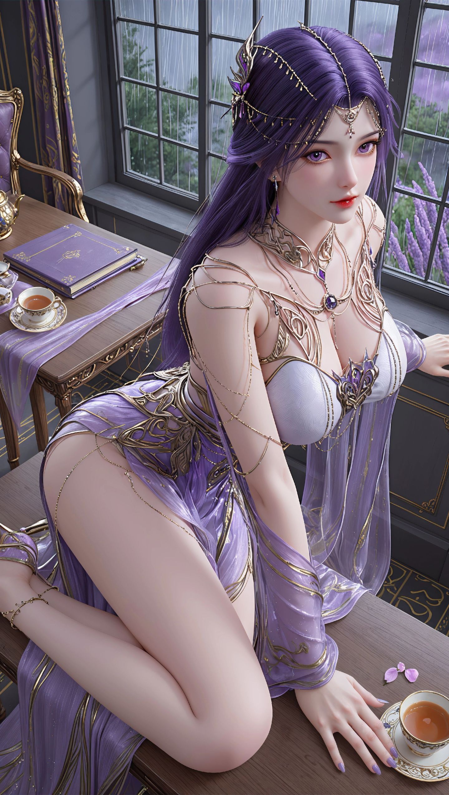完美世界云曦AI美图合集，国漫动漫美女性感白丝图片在线欣赏下载,第4张