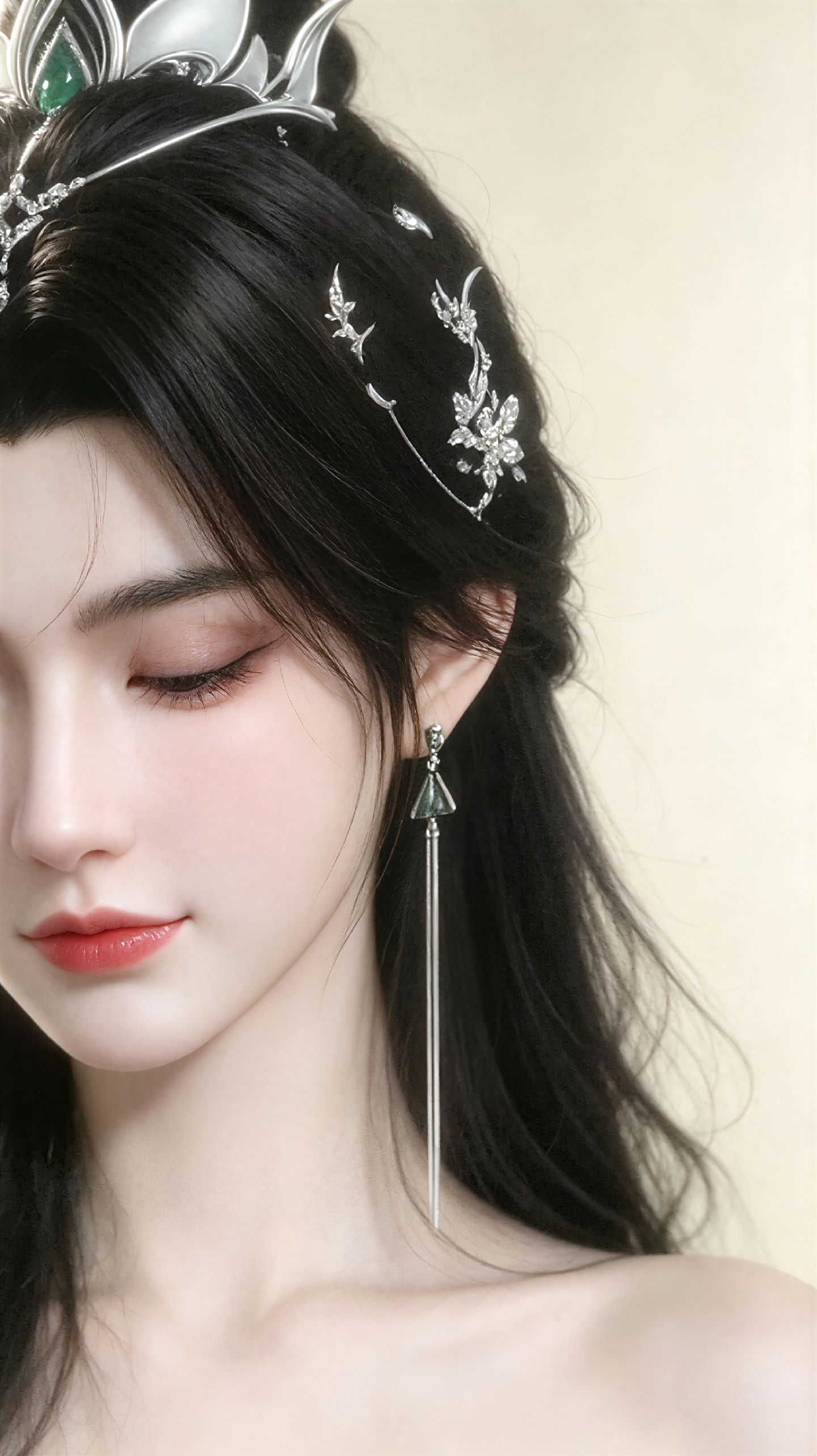 斗破苍穹女角色AI图片合集，素颜竖屏版国漫美学手机壁纸,第7张