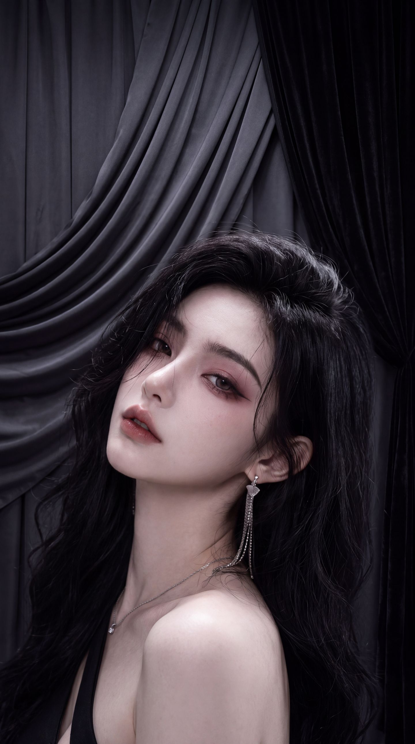 时尚韩系美女模特写真摄影图片，超高清手机壁纸锁屏景深效果,第4张