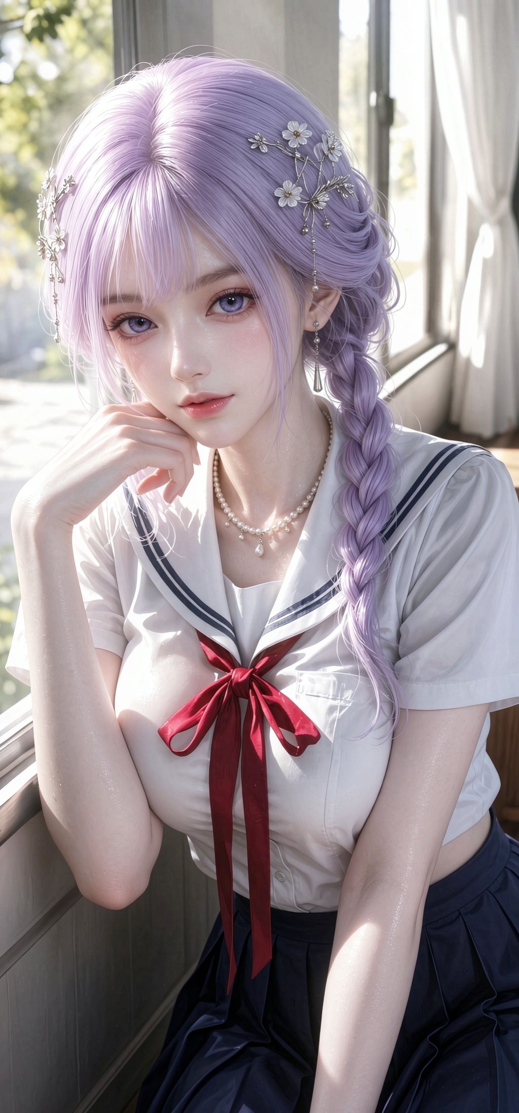百炼成神萝御双修jk年轻版天穹，AI换脸二次创作,第1张