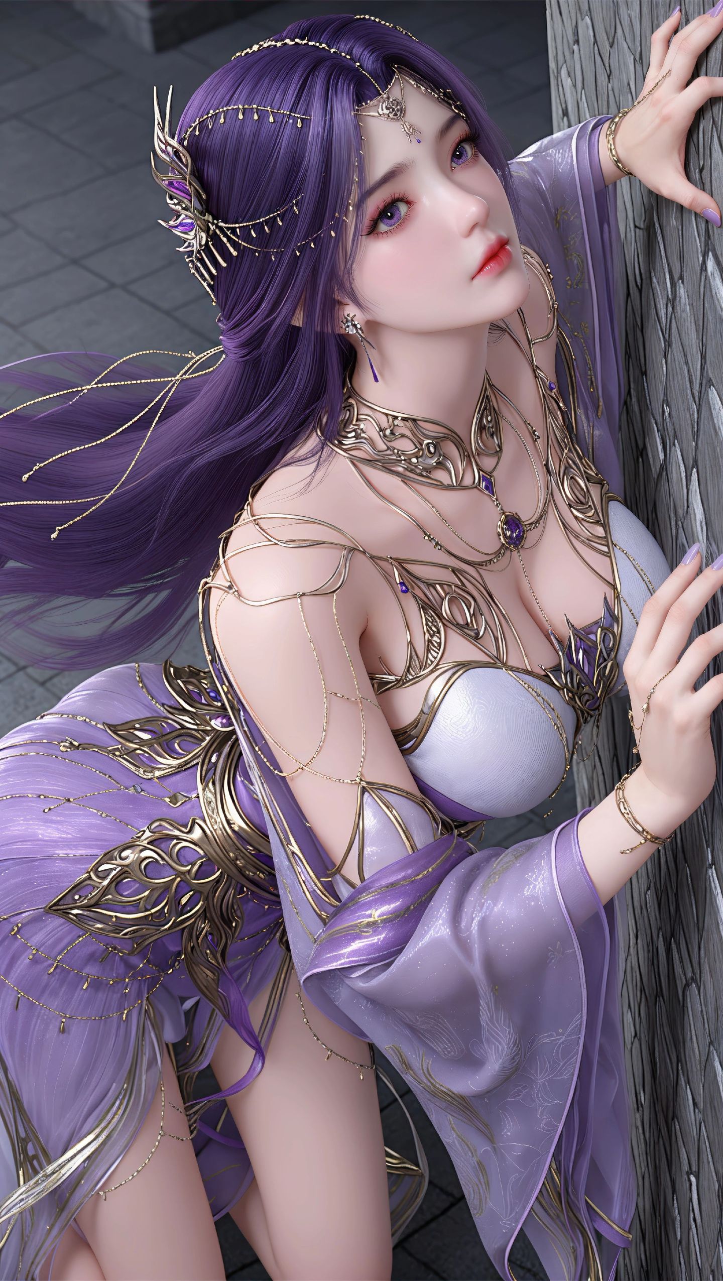 完美世界云曦AI美图合集，动漫美女性感白丝图片在线欣赏下载,第3张