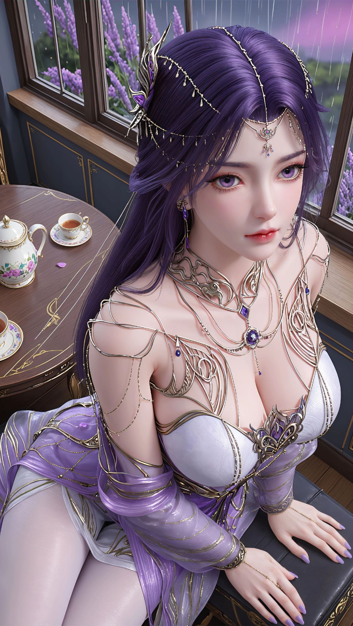 完美世界云曦AI美图合集，动漫美女性感白丝图片在线欣赏下载,第10张