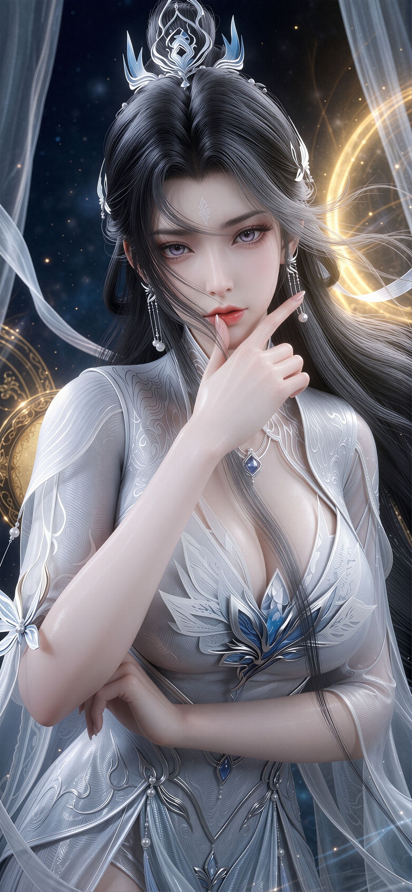 清冷感拉满的诛仙动漫动画陆雪琪，渔网袜、护士装,第4张